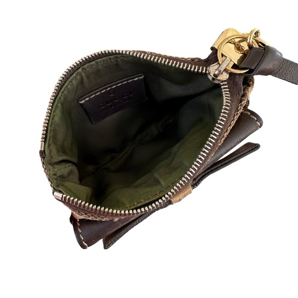 Authentic GUCCI Tan GG Monogram Canvas & Brown Leather Teddy Bear Card Holder - Picture 11 of 16